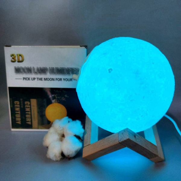Увлажнитель (аромадиффузор) воздуха USB MOON LAMP Humidifier 3D  с функцией ночника 880 ml